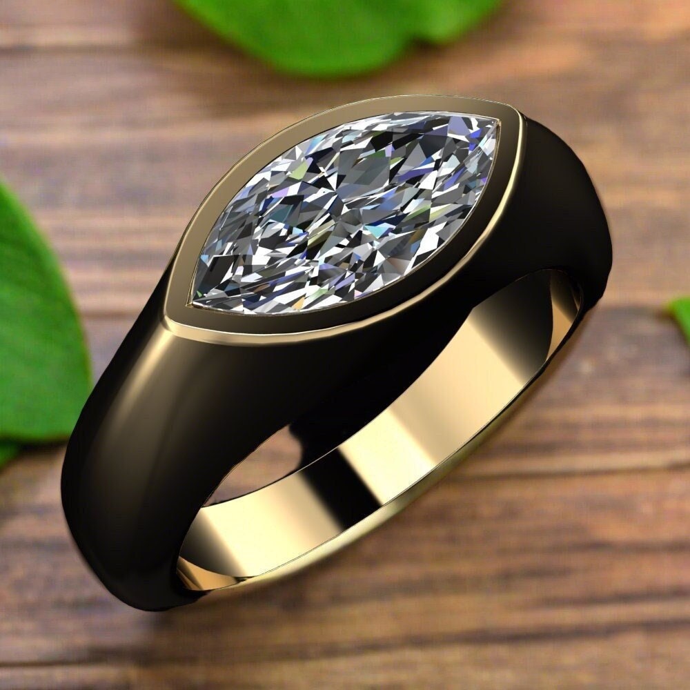 dakota ring - east west marquise cut engagement ring - angle view