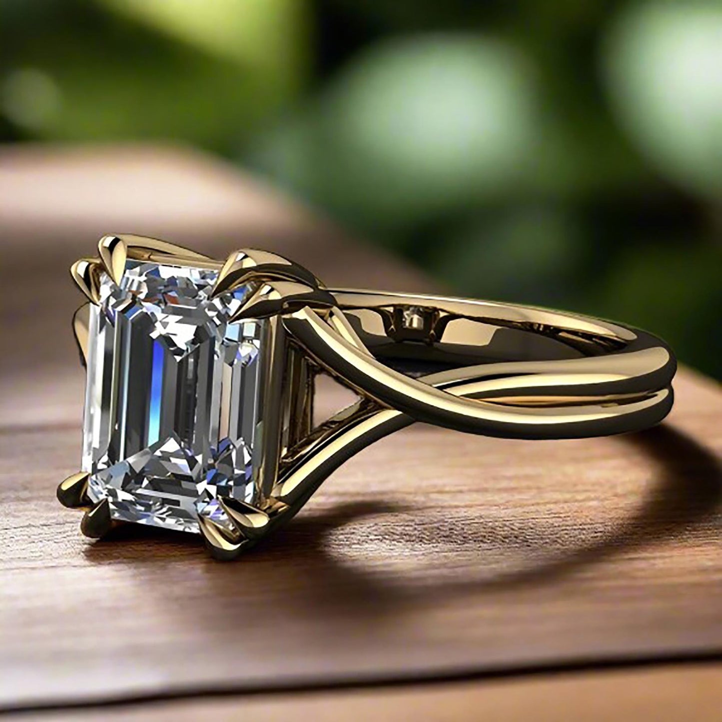 hailey ring – emerald cut lab grown engagement ring, emerald shaped diamond