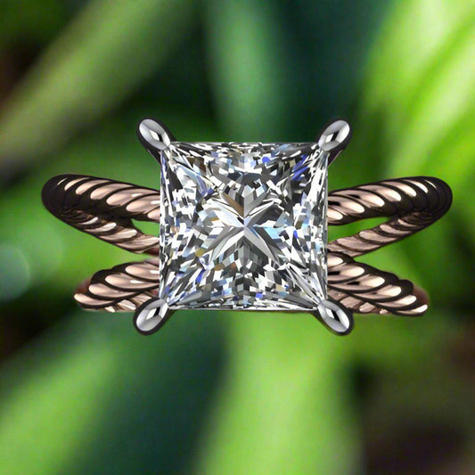 raven ring - 2 carat princess cut lab grown diamond engagement ring, G color, VS1 clarity