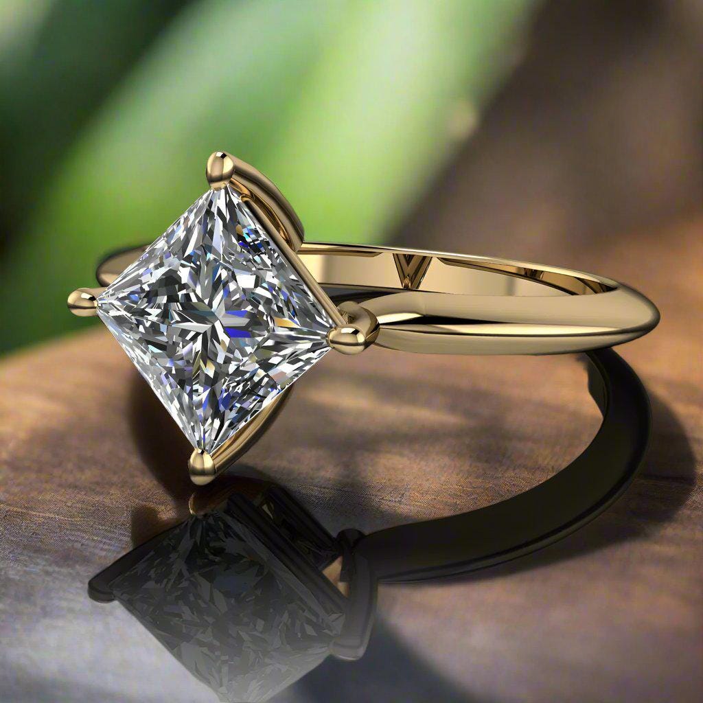 arden ring - princess cut lab grown diamond engagement ring, promise ring, kite set diamond ring, princess cut ring, north south east west