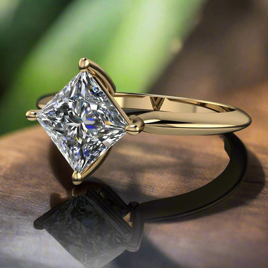 arden ring - princess cut lab grown diamond engagement ring, promise ring, kite set diamond ring, princess cut ring, north south east west