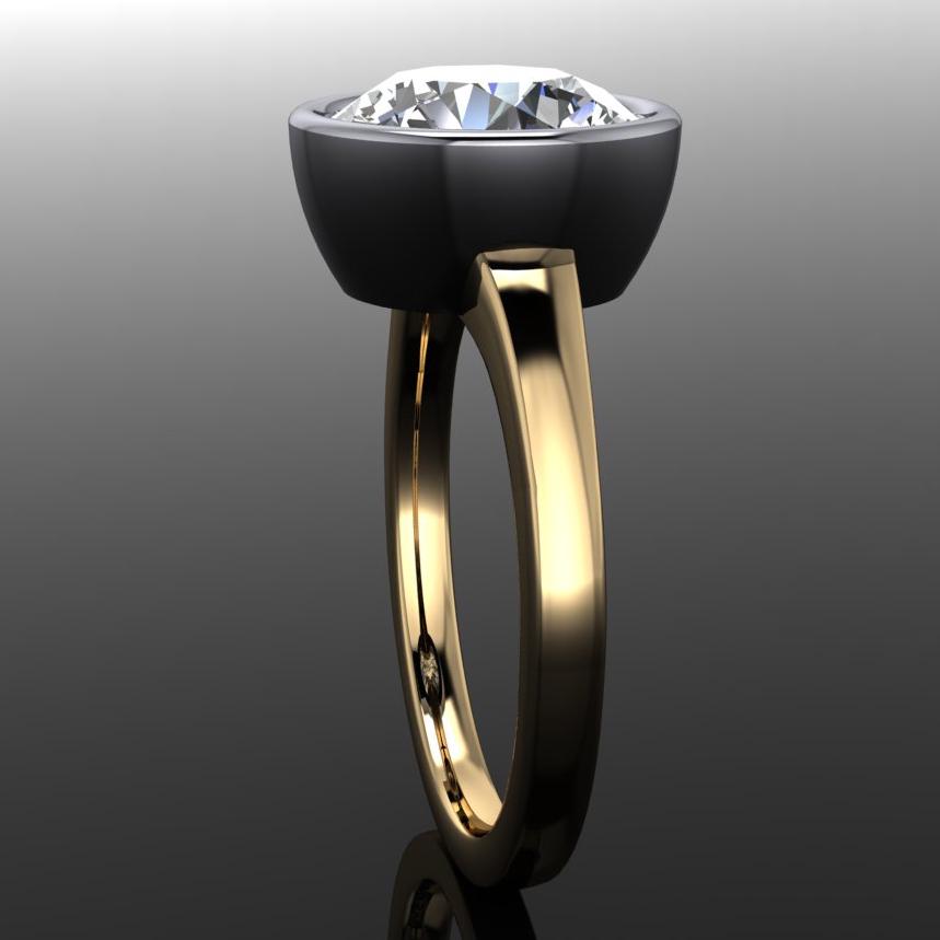blake ring – 3 carat round diamond ring, lab diamond ring, 3 carat lab diamond ring, bezel set engagement ring