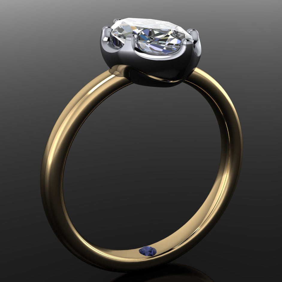 indigo ring - 2 carat marquise lab created diamond ring
