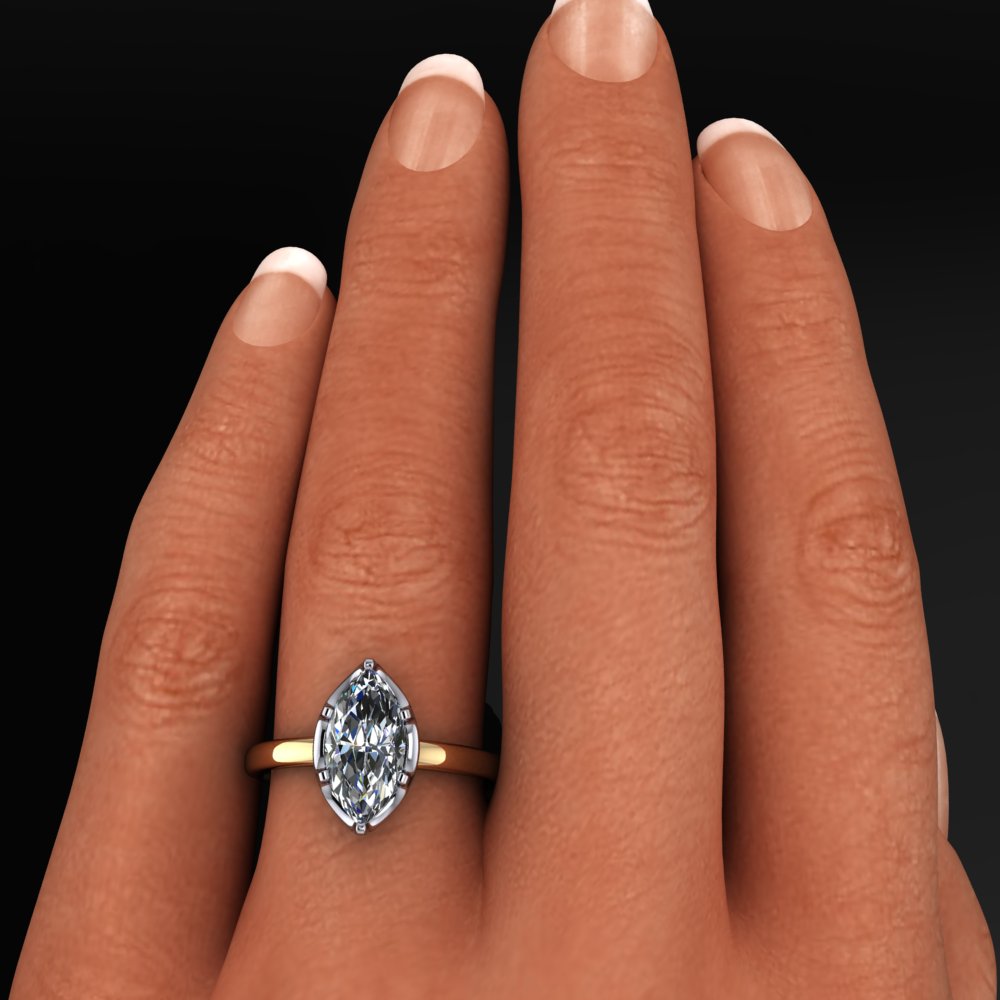 indigo ring - 2 carat marquise lab created diamond ring