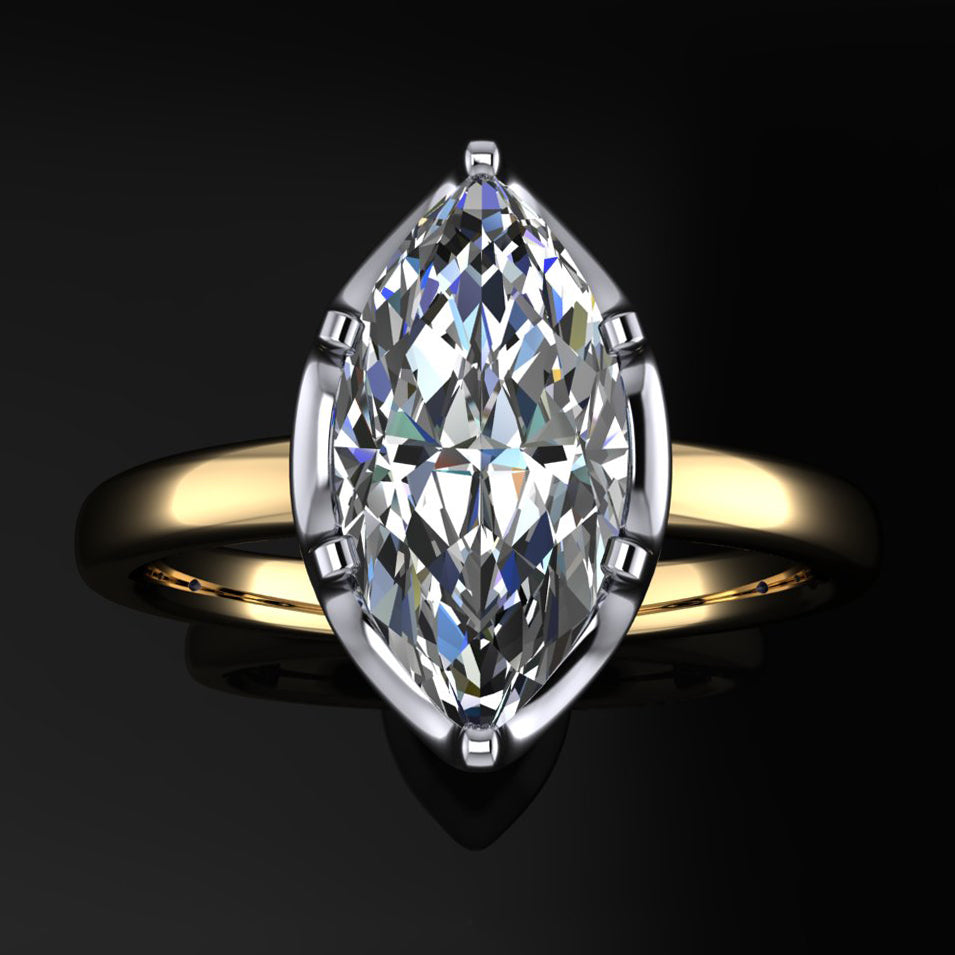 indigo ring - 2 carat marquise lab created diamond ring