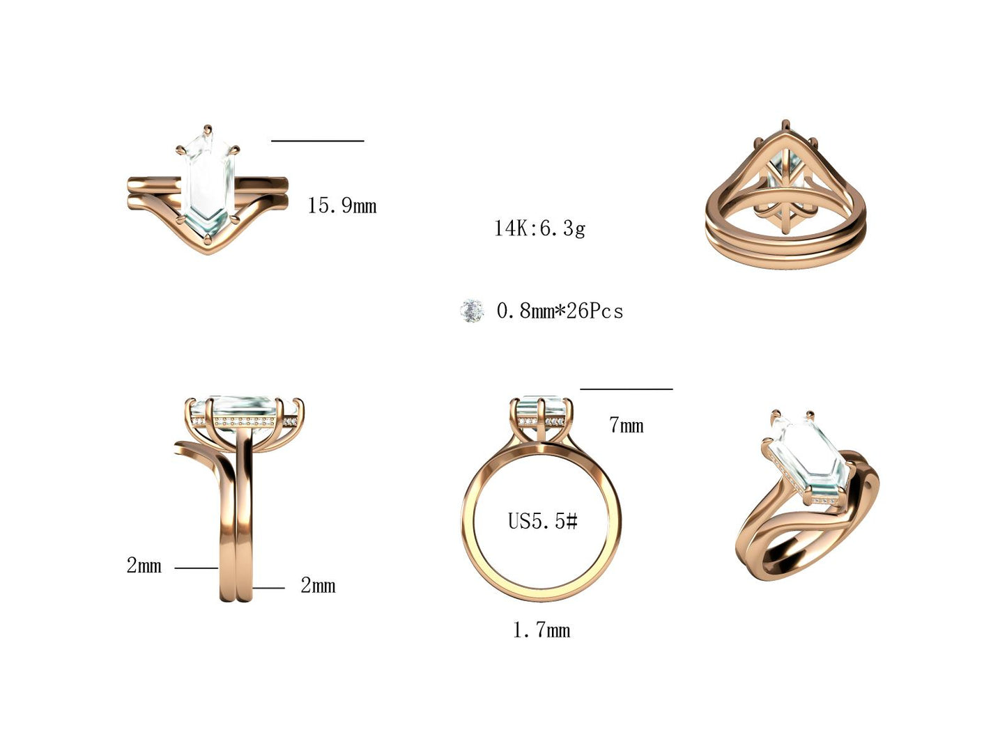 Private Listing for Alli - lux II ring - hexagon lab diamond engagement ring