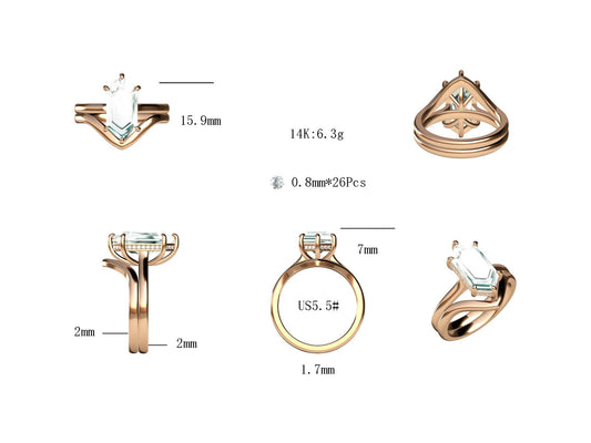 Private Listing for Alli - lux II ring - hexagon lab diamond engagement ring