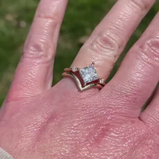 carlie ring - 1.5 carat lab grown diamond ring, 3 stone ring, push present, divorce ring, past present future