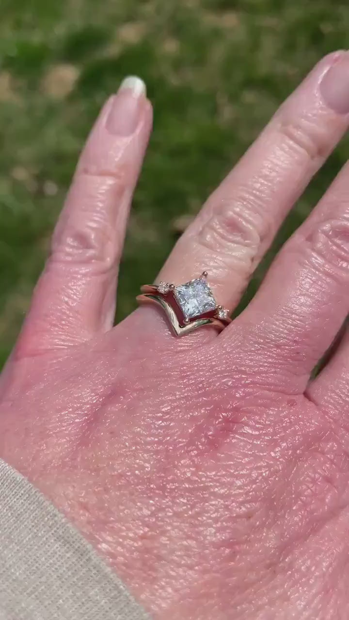 carlie ring - 1.5 carat lab grown diamond ring, 3 stone ring, push present, divorce ring, past present future