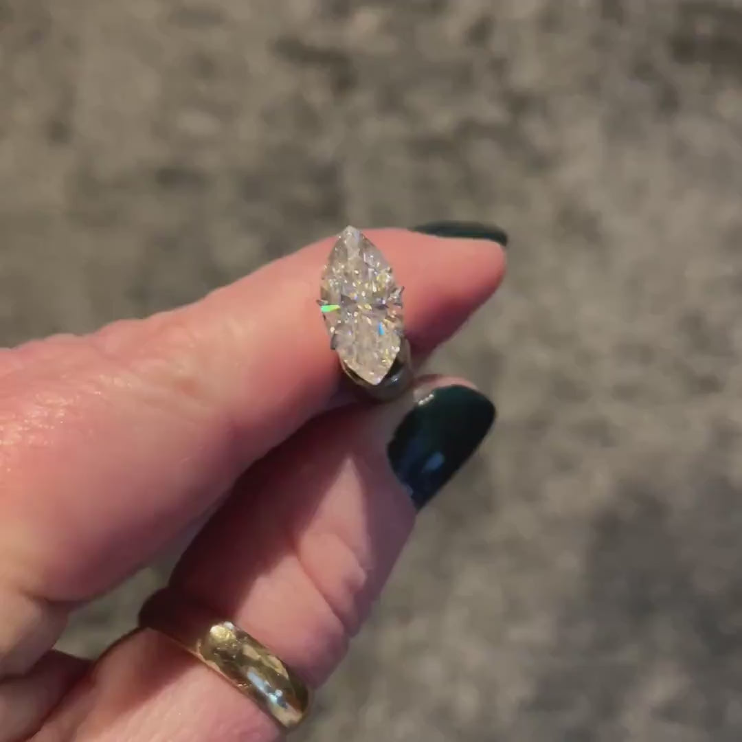 dakota ring – 1.5 carat marquise moissanite ring, engagement ring, pinky ring, divorce ring, push present