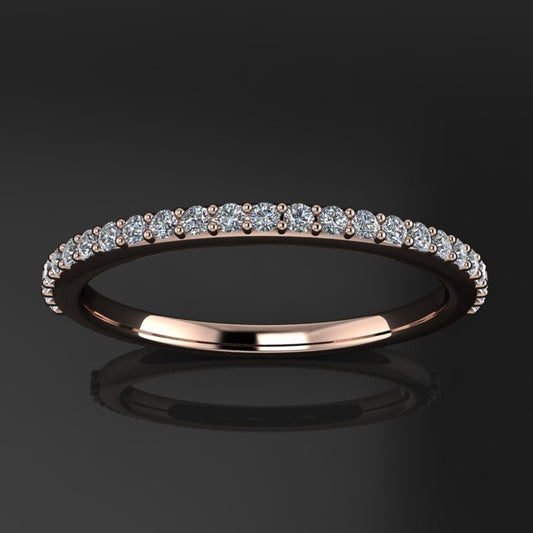 shay wedding band - moissanite wedding ring, stacking ring - J Hollywood Designs