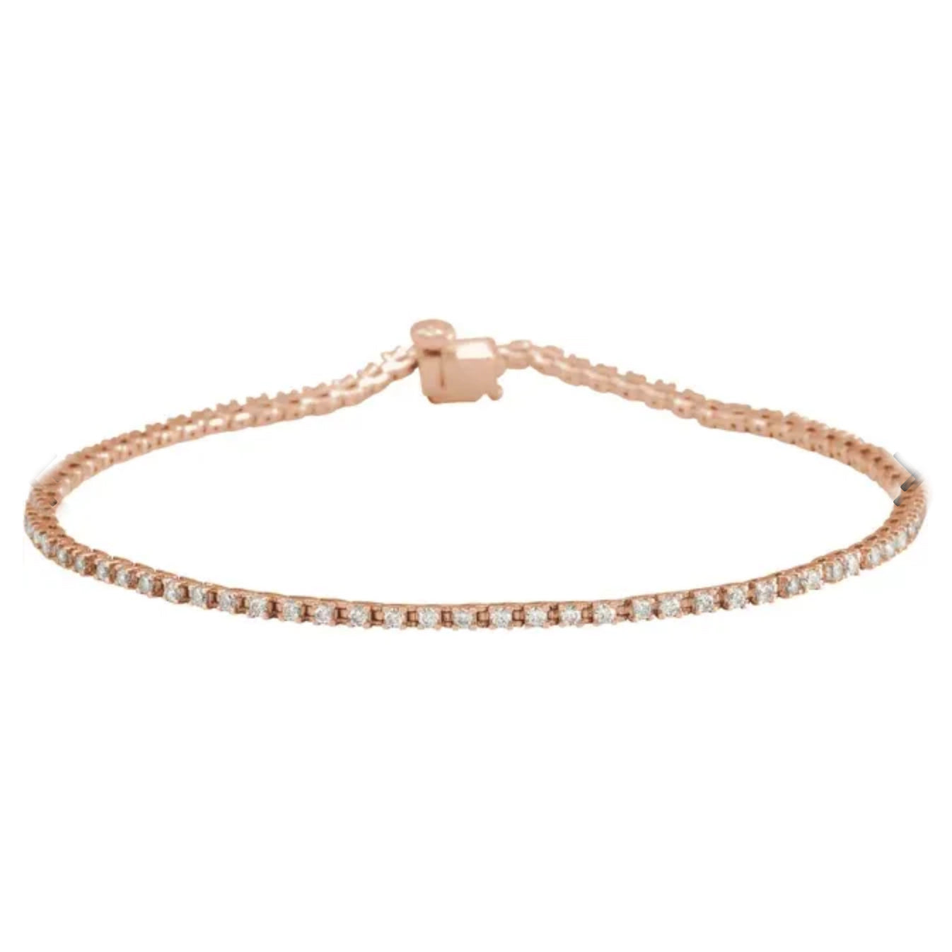 1 carat tennis bracelet rose gold
