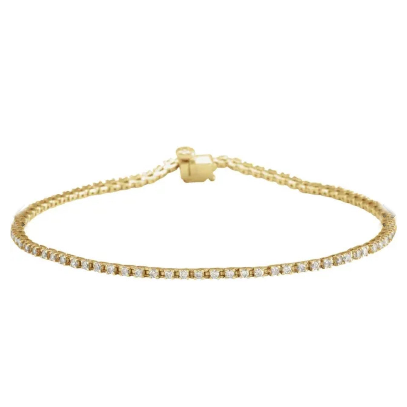 1 carat tennis bracelet yellow gold