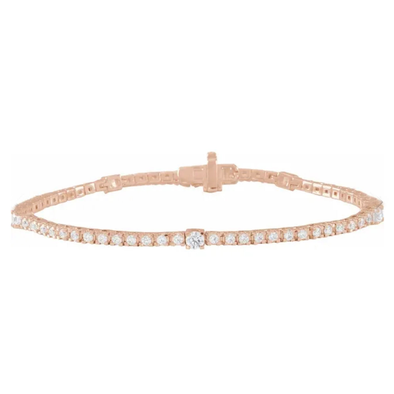 lab grown diamond bracelet rose