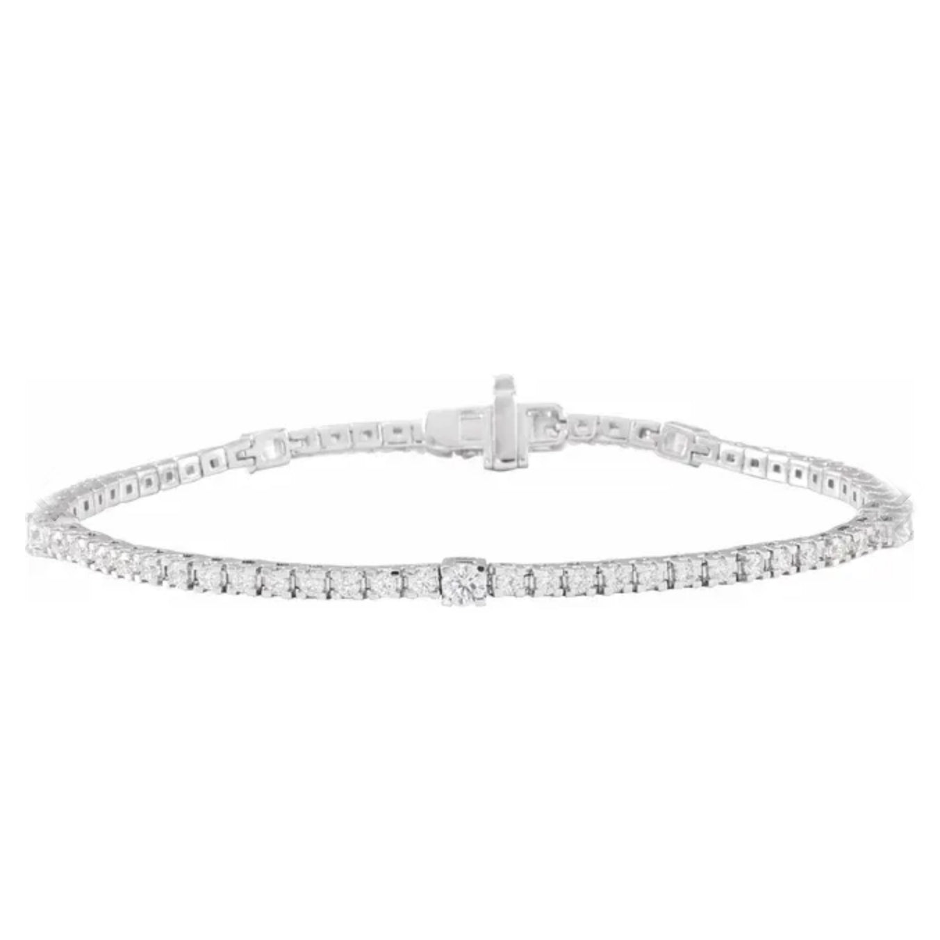 lab grown diamond bracelet white