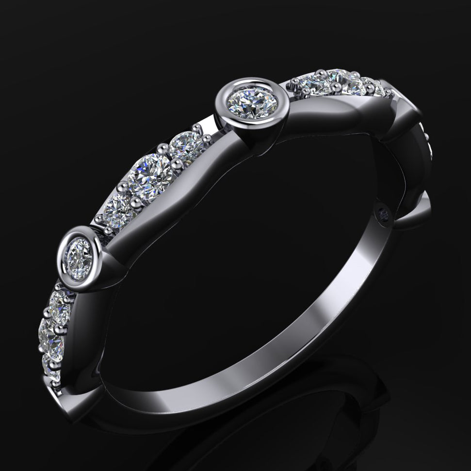 ready to ship - amelia ring - diamond wedding band, diamond ring - J Hollywood Designs