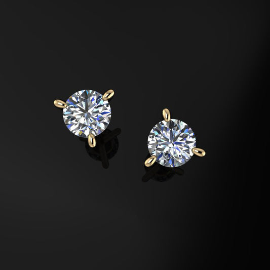 lab grown diamond earrings - small diamond stud earrings, half carat tw - J Hollywood Designs