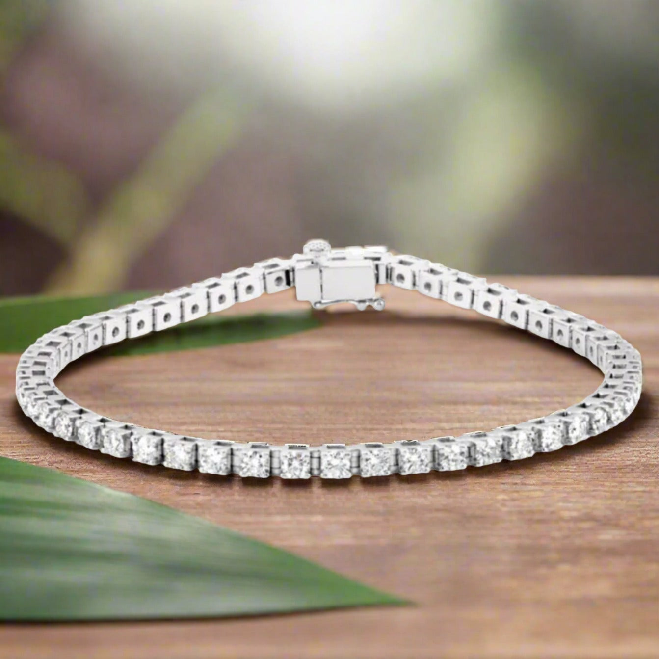 Silver 19cm 3mm Square Cz Tennis Bracelet in White | Angus & Coote