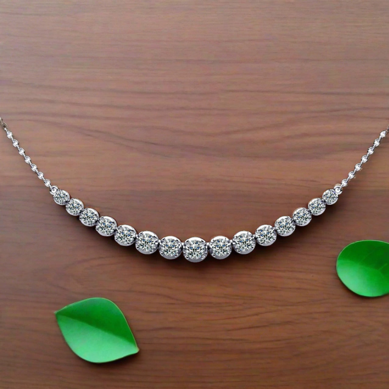 Graduated moissanite necklace