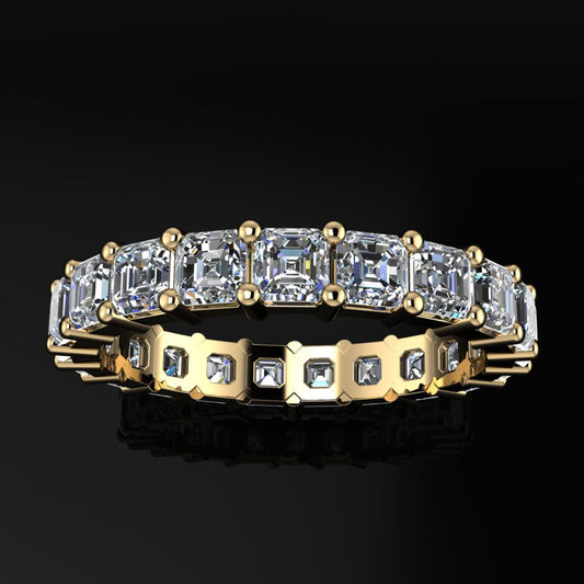 portia ring – 3 carat asscher cut ZAYA moissanite eternity band, wedding ring - J Hollywood Designs