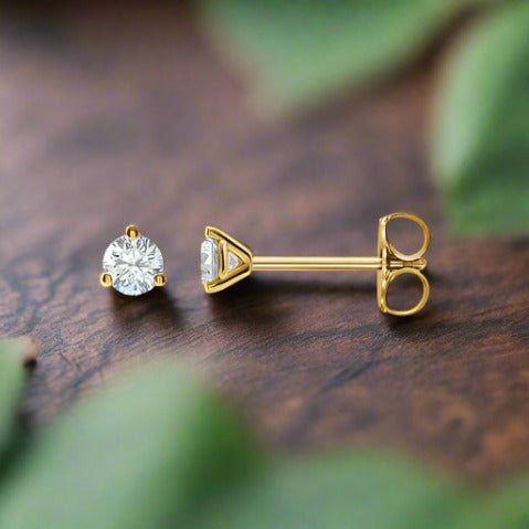 lab grown diamond stud earrings both