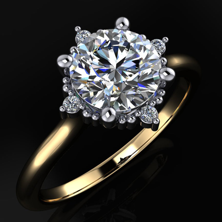 delilah ring - 1 carat moissanite halo engagement ring, NEO moissanite ring, diamond halo - J Hollywood Designs