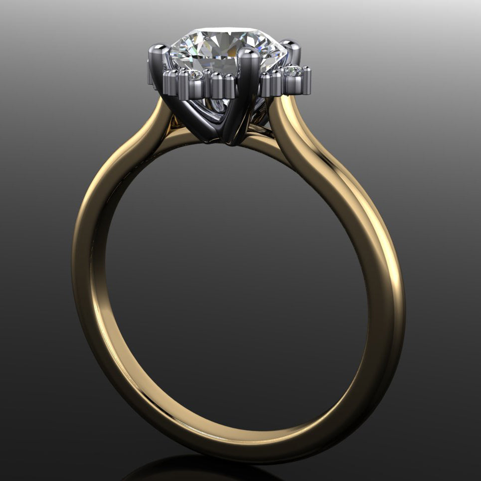 delilah ring - 1 carat moissanite halo engagement ring, NEO moissanite ring, diamond halo - J Hollywood Designs