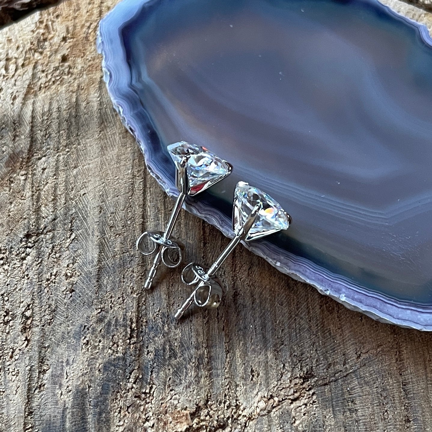 1 carat diamond stud earrings - lab grown diamond earrings - J Hollywood Designs