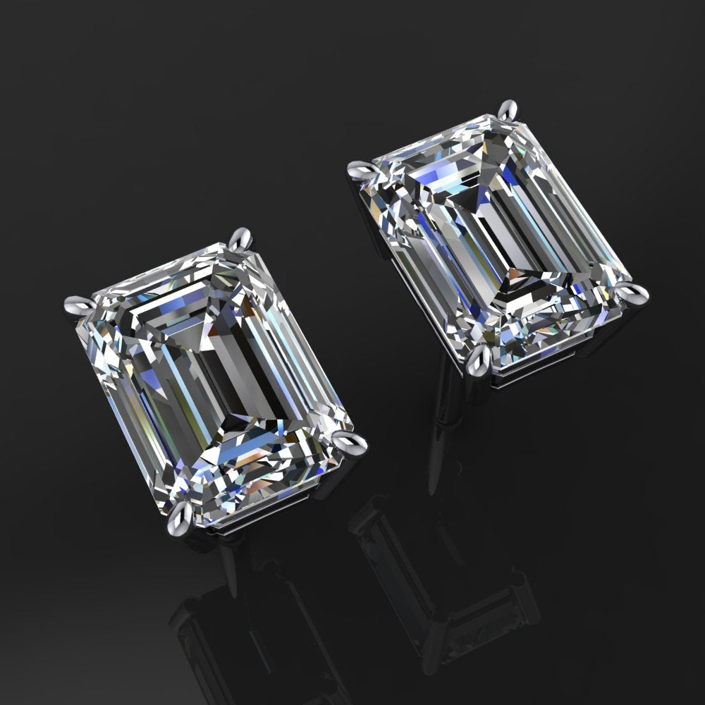 2 carat emerald cut stud earrings top 2