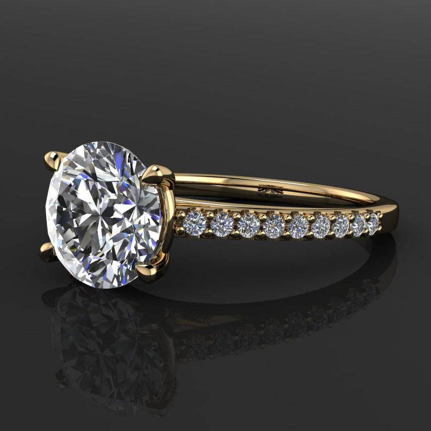 mia ring - 2 carat round moissanite engagement ring, NEO moissanite - J Hollywood Designs