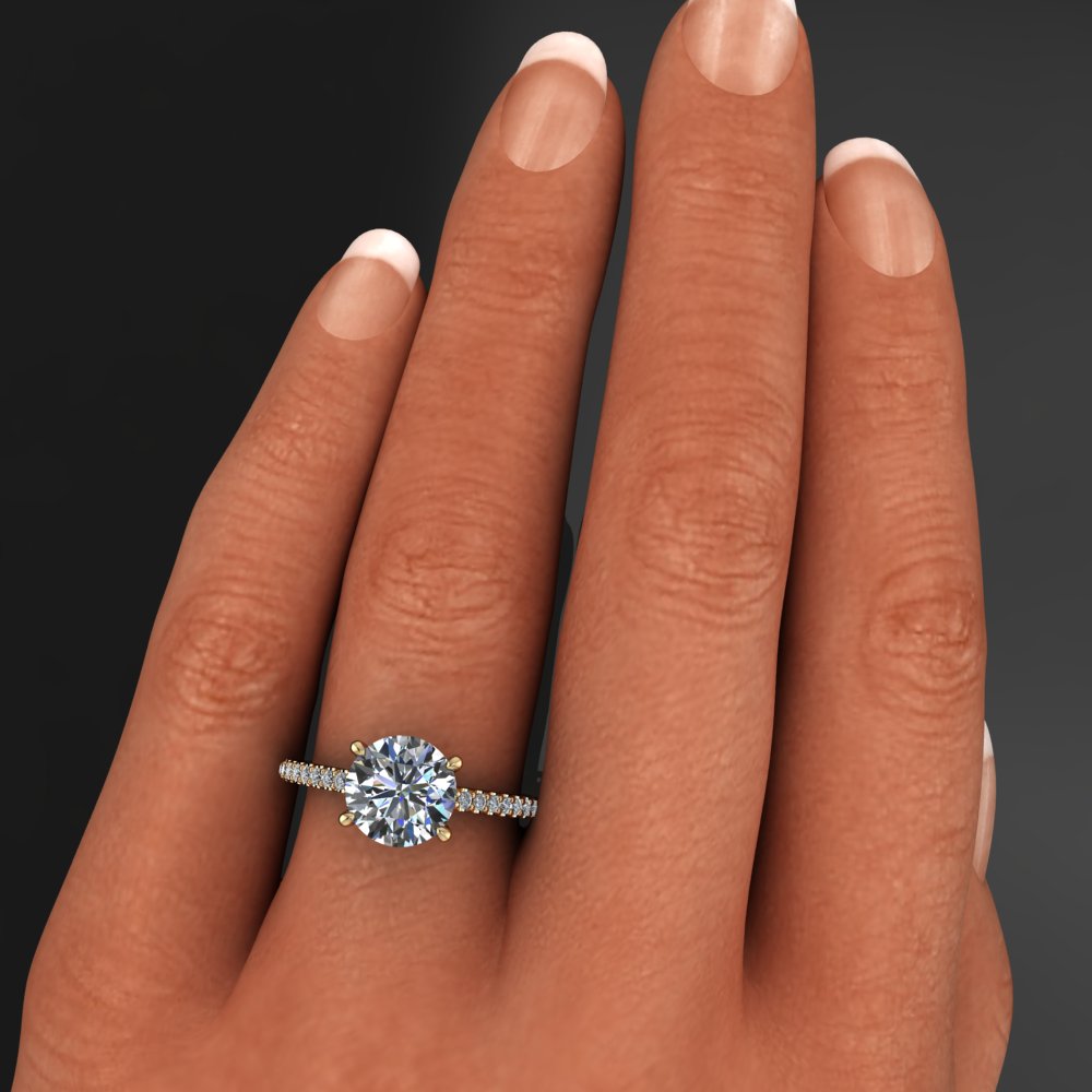 mia ring - 2 carat round moissanite engagement ring, NEO moissanite - J Hollywood Designs