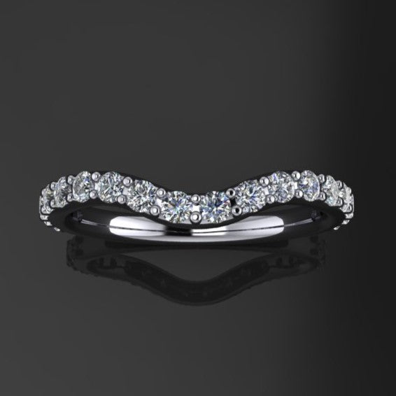 Contoured Sage diamond wedding band - J Hollywood Designs