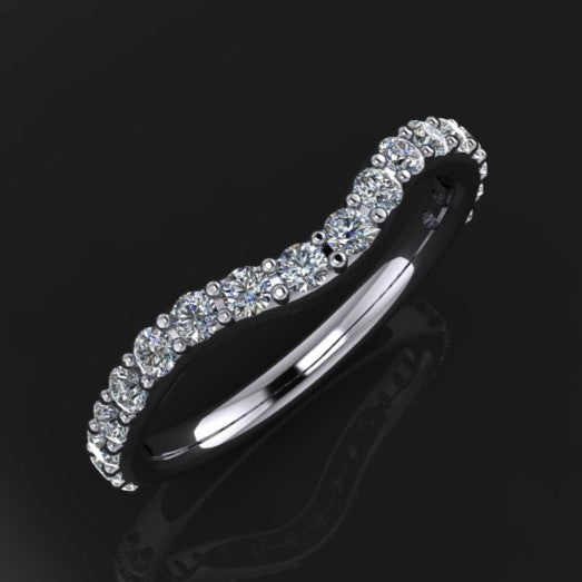 Contoured Sage diamond wedding band - J Hollywood Designs