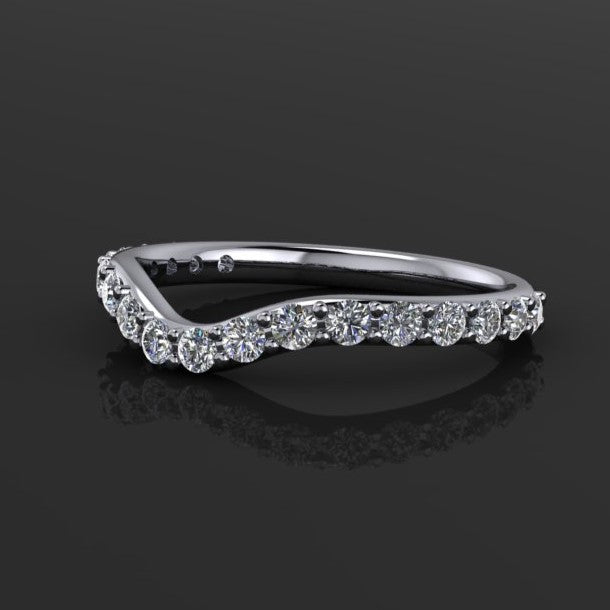 Contoured Sage diamond wedding band - J Hollywood Designs