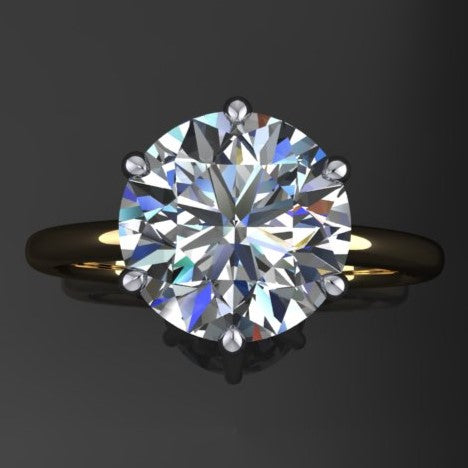 3 carat round NEO moissanite engagement ring - naomi ring - J Hollywood Designs