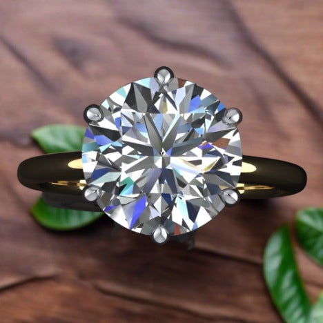 3 carat round NEO moissanite engagement ring - naomi ring - J Hollywood Designs