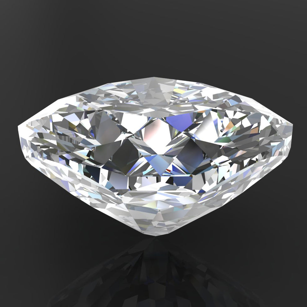 cushion moissanite loose stone side view