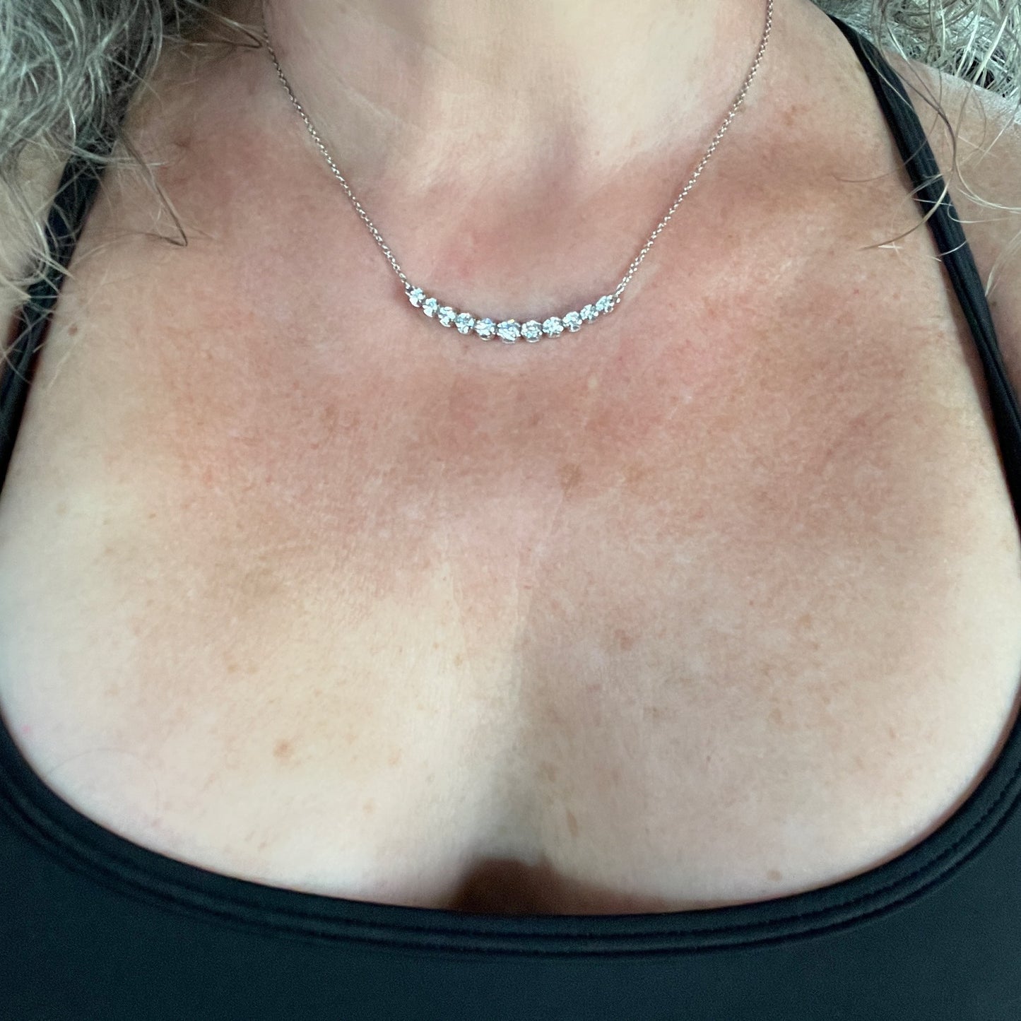 1.5 carat moissanite necklace, platinum necklace, ZAYA moissanite - beth necklace - J Hollywood Designs