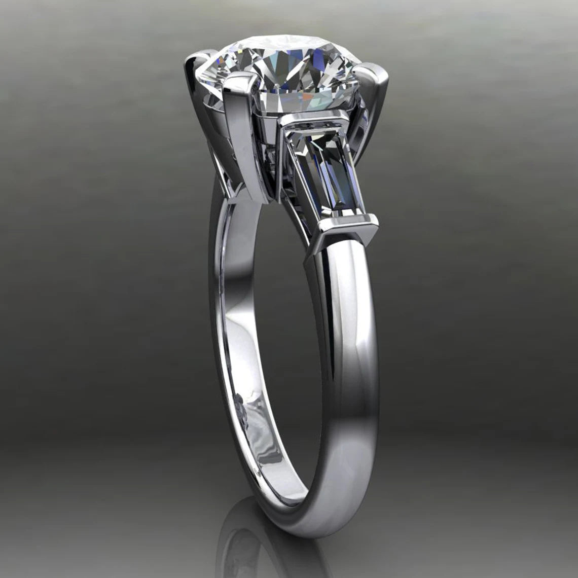 laurel ring – 2 carat round forever one moissanite engagement ring, diamonds - J Hollywood Designs