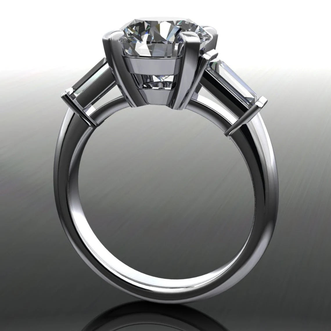 laurel ring – 2 carat round forever one moissanite engagement ring, diamonds - J Hollywood Designs