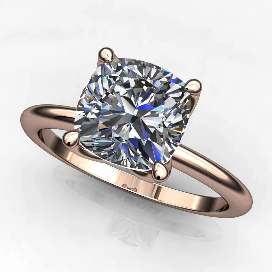 natalie ring - 1.7 carat cushion cut NEO moissanite engagement ring - J Hollywood Designs