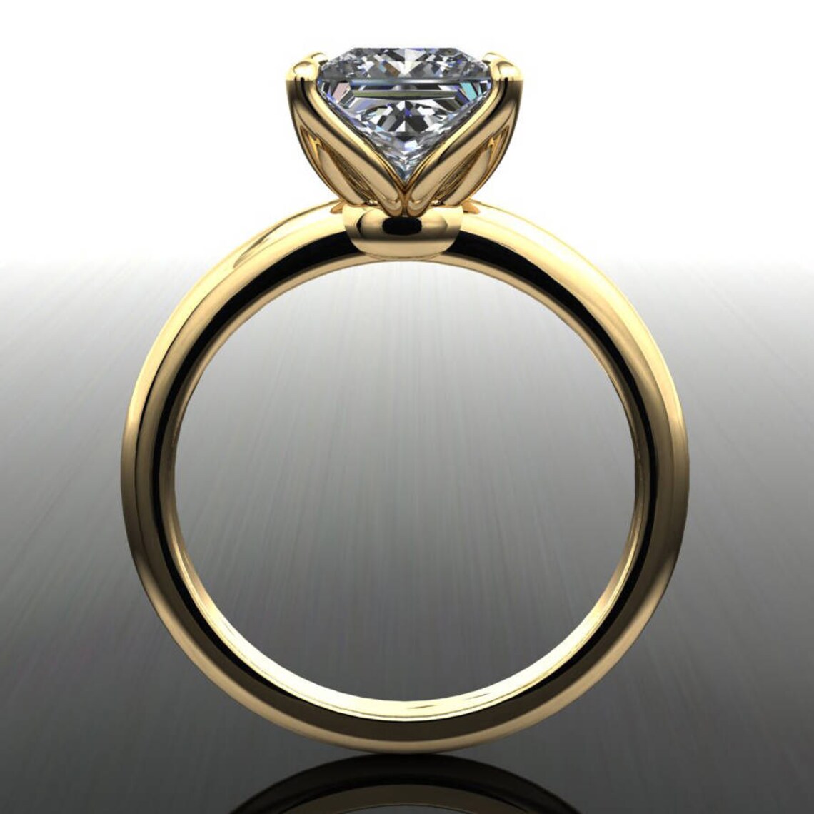 natalie ring - 2 carat princess cut NEO moissanite engagement ring, square moissanite - J Hollywood Designs