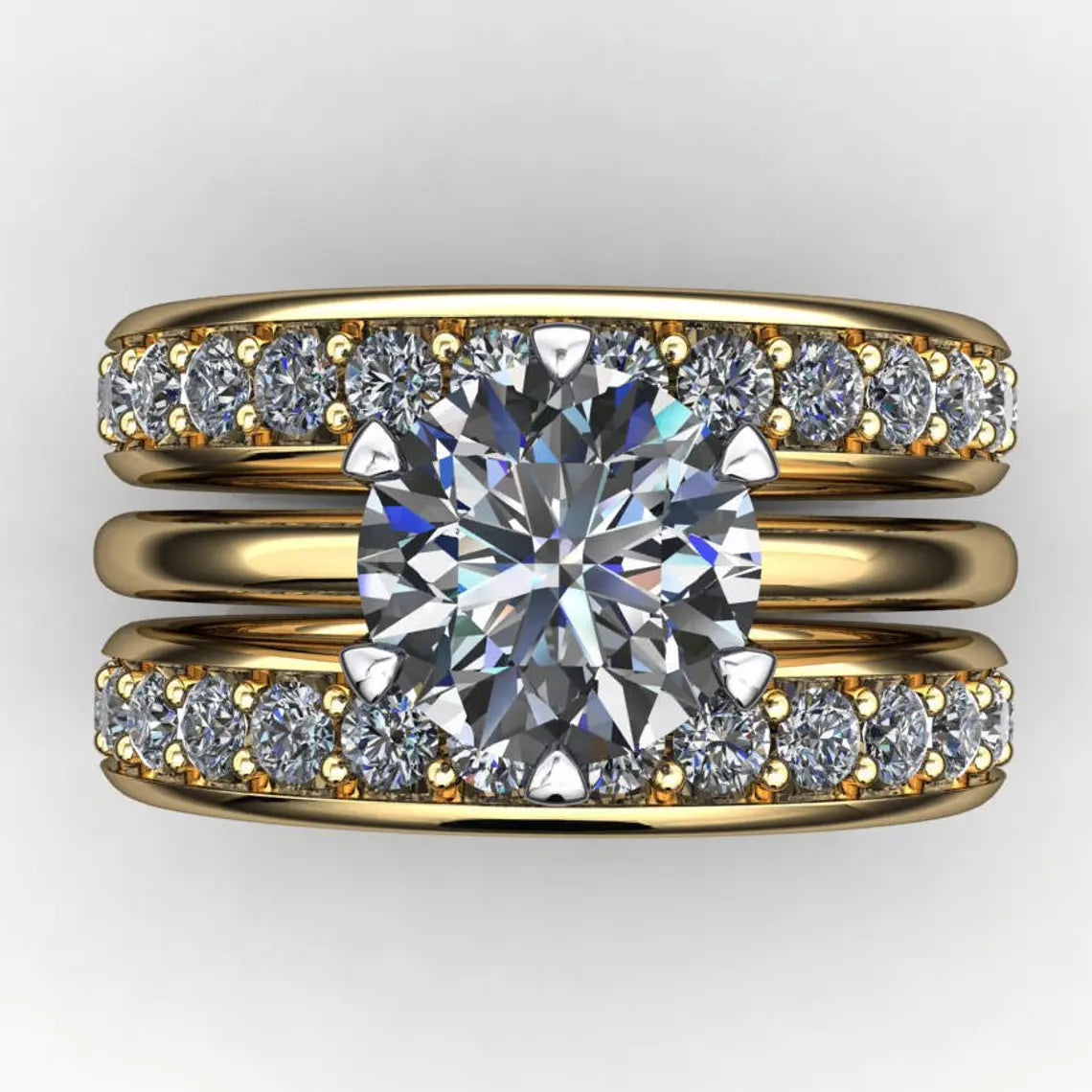 naomi ring - 1 carat old European cut round moissanite engagement ring, ZAYA moissanite - J Hollywood Designs