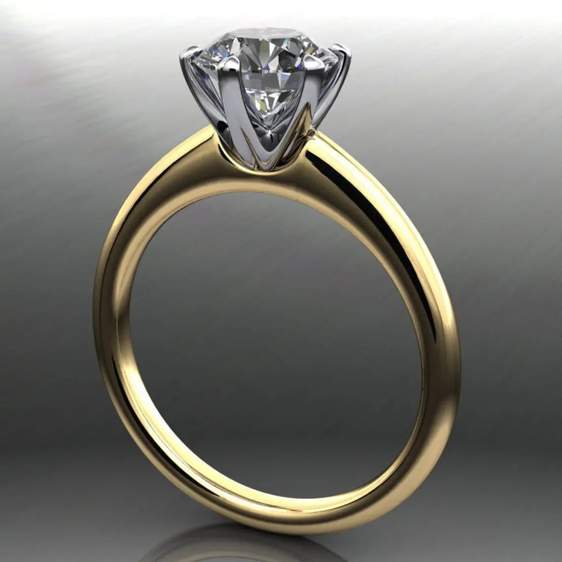 naomi ring - 1 carat old European cut round moissanite engagement ring, ZAYA moissanite - J Hollywood Designs