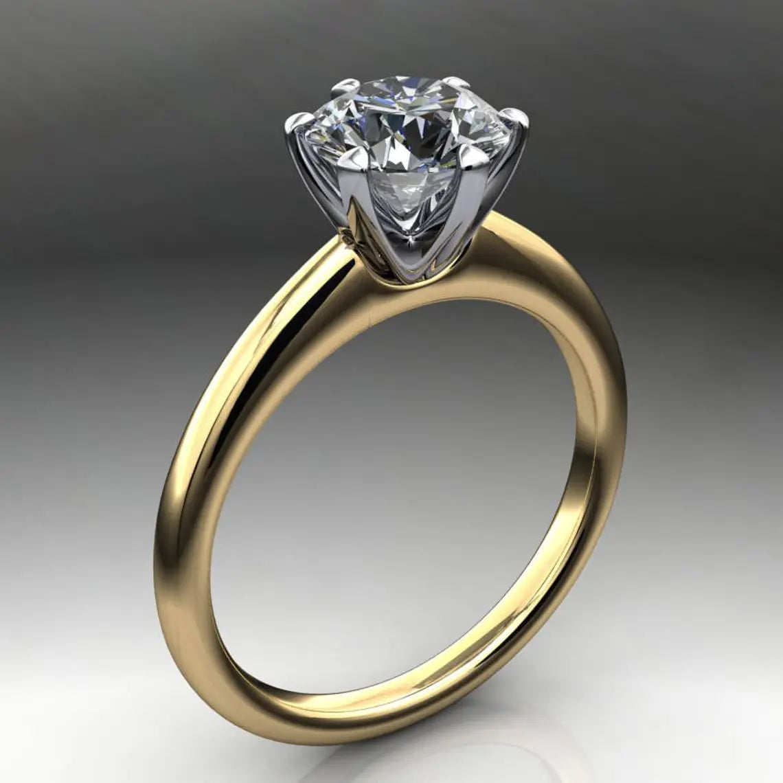 naomi ring - 1 carat old European cut round moissanite engagement ring, ZAYA moissanite - J Hollywood Designs