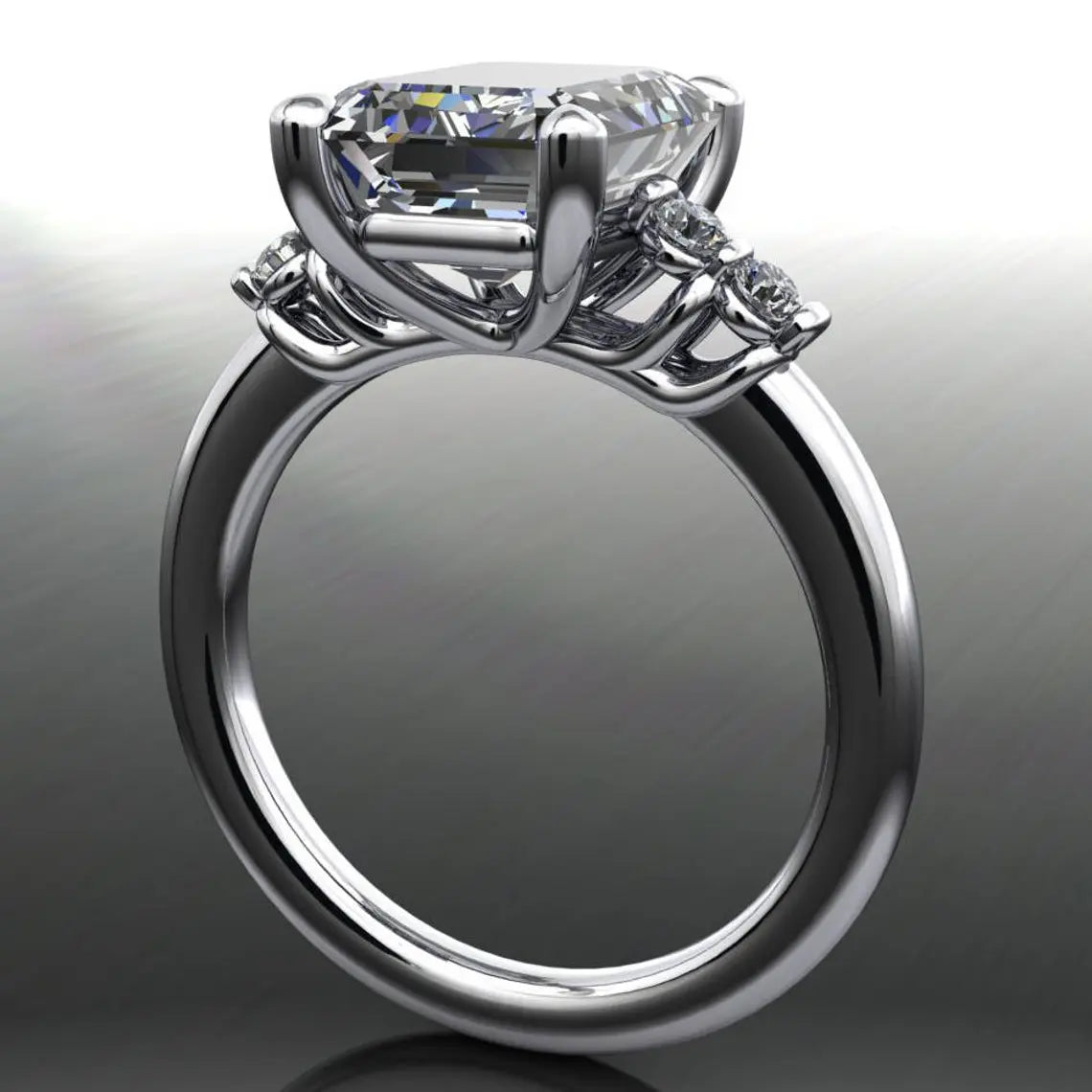 dallas ring – 2.5 carat emerald cut NEO moissanite engagement ring, emerald moissanite - J Hollywood Designs