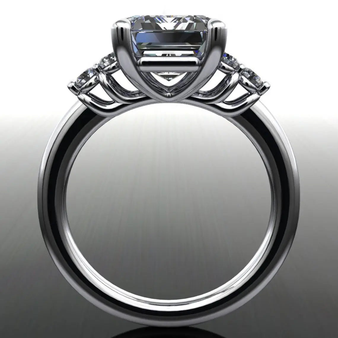 dallas ring – 2.5 carat emerald cut NEO moissanite engagement ring, emerald moissanite - J Hollywood Designs