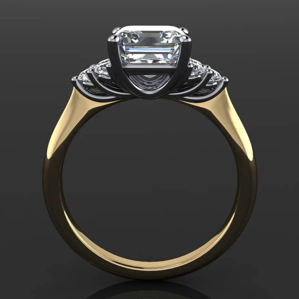 madison ring - 1.8 carat asscher cut ZAYA moissanite engagement ring, asscher moissanite - J Hollywood Designs