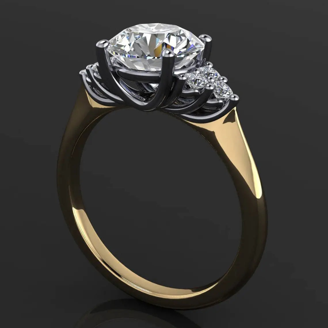 madison ring – 2 carat diamond cut round NEO moissanite engagement ring - J Hollywood Designs