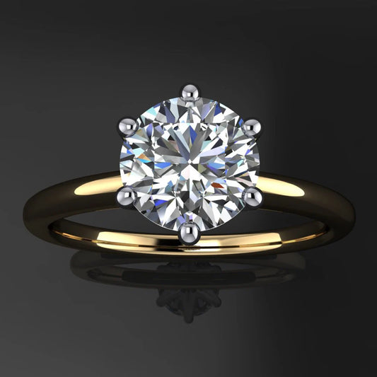 naomi ring - 1 carat old European cut round moissanite engagement ring, ZAYA moissanite - J Hollywood Designs